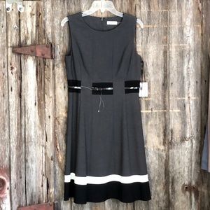 Classic Calvin Klein, color block dress. Never worn, With tags. Size 10. Stylish